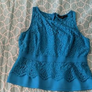 Lace peplum tank